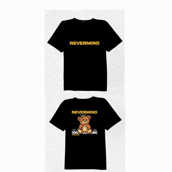 تيشيرت قطن للرجال طباعة NEVERMIND