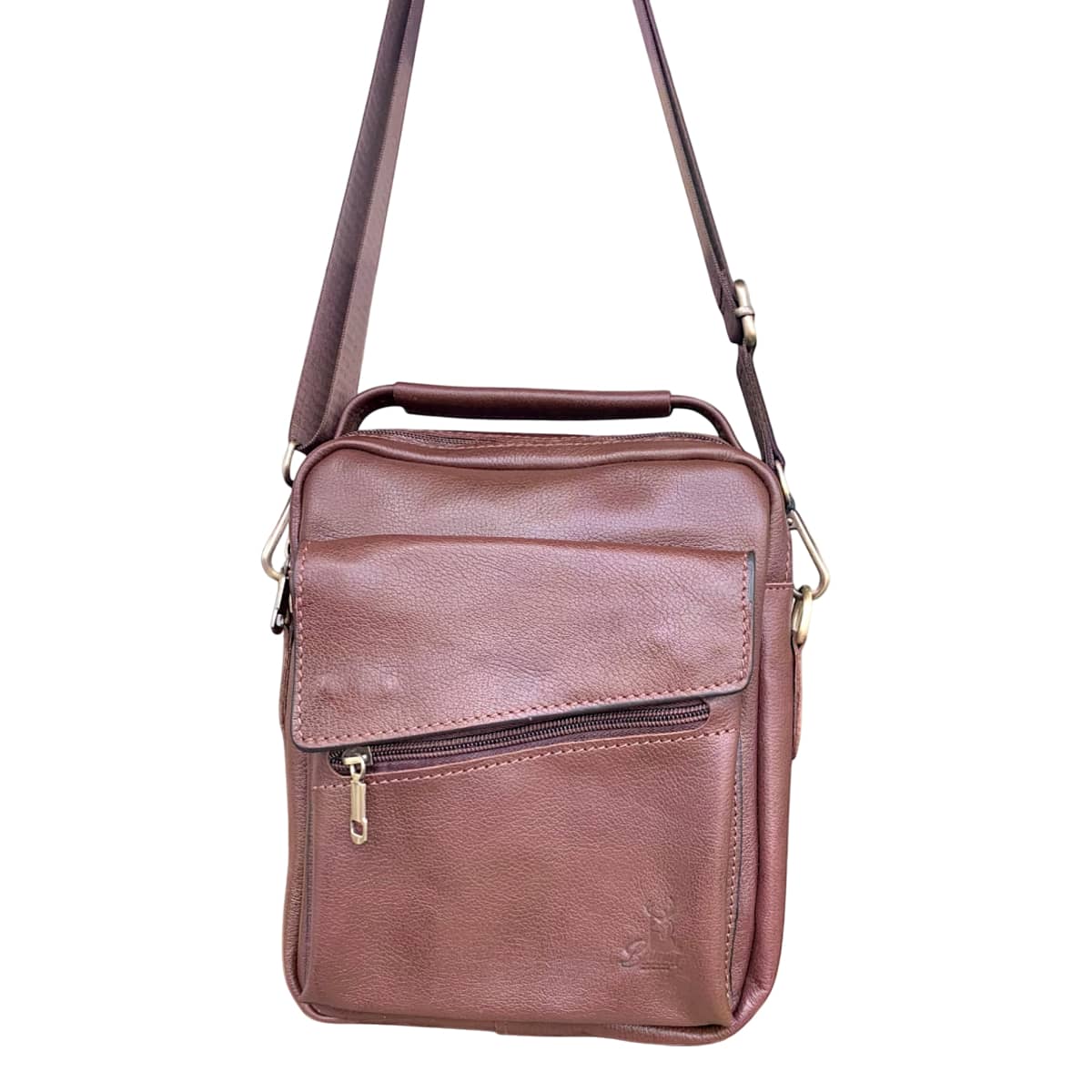 Bag Crossbody Men's Leather Natural Practical