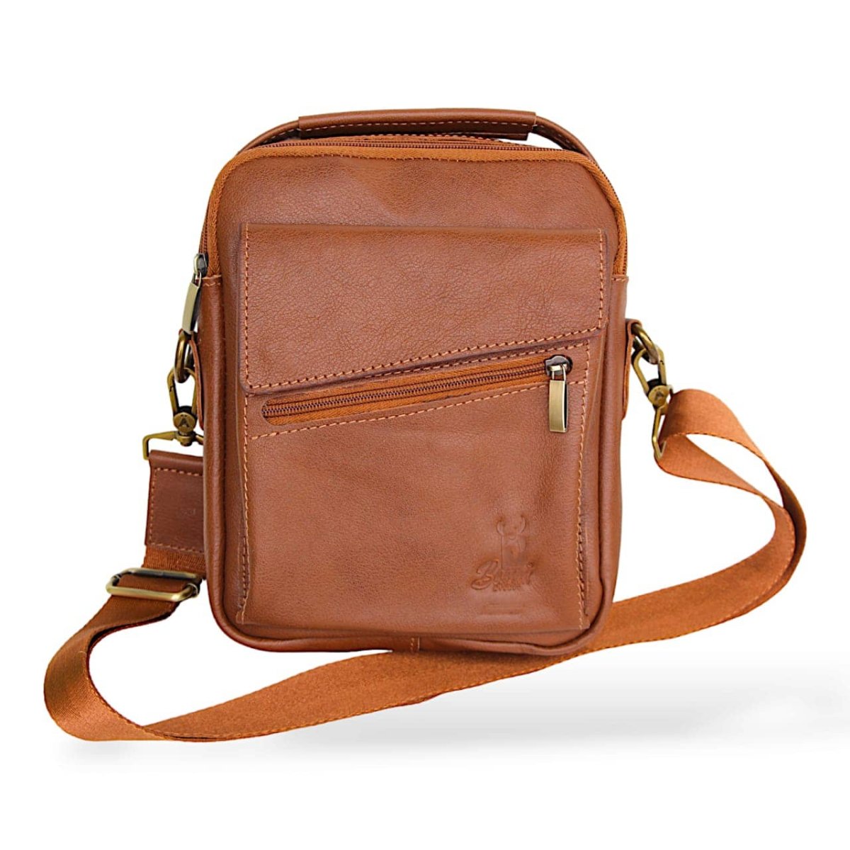 Bag Crossbody Men's Leather Natural Practical