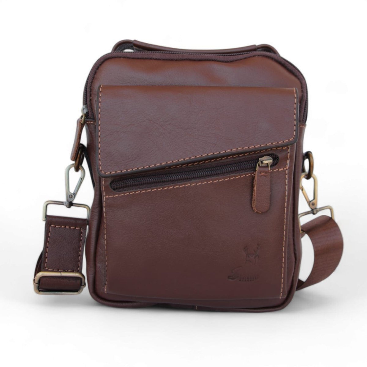 Bag Crossbody Men's Leather Natural Practical