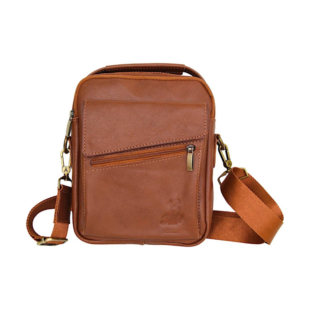 Bag Crossbody Men's Leather Natural Practical