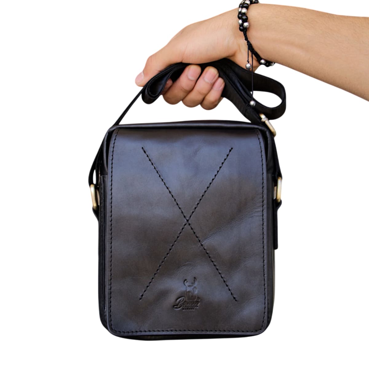 Bag Cross Leather Natural For Men Elegant