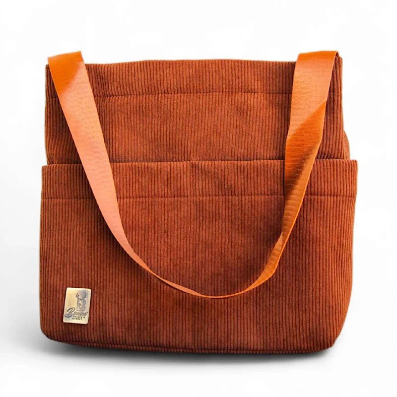 Corduroy Velvet Tote Bag for Women Double Handle Casual Shoulder Bag with Internal Pockets