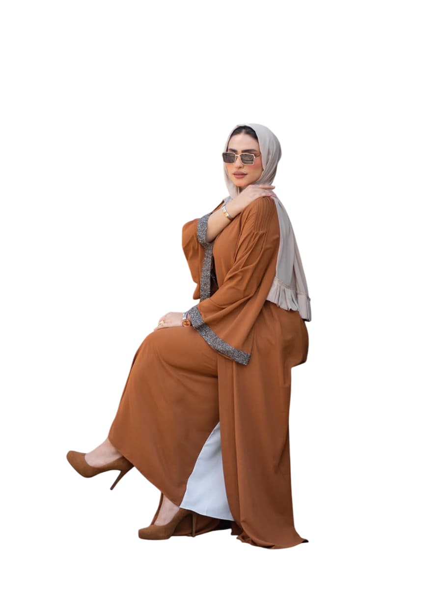 عباية هافان بيزك دبل فيس مع طرحة