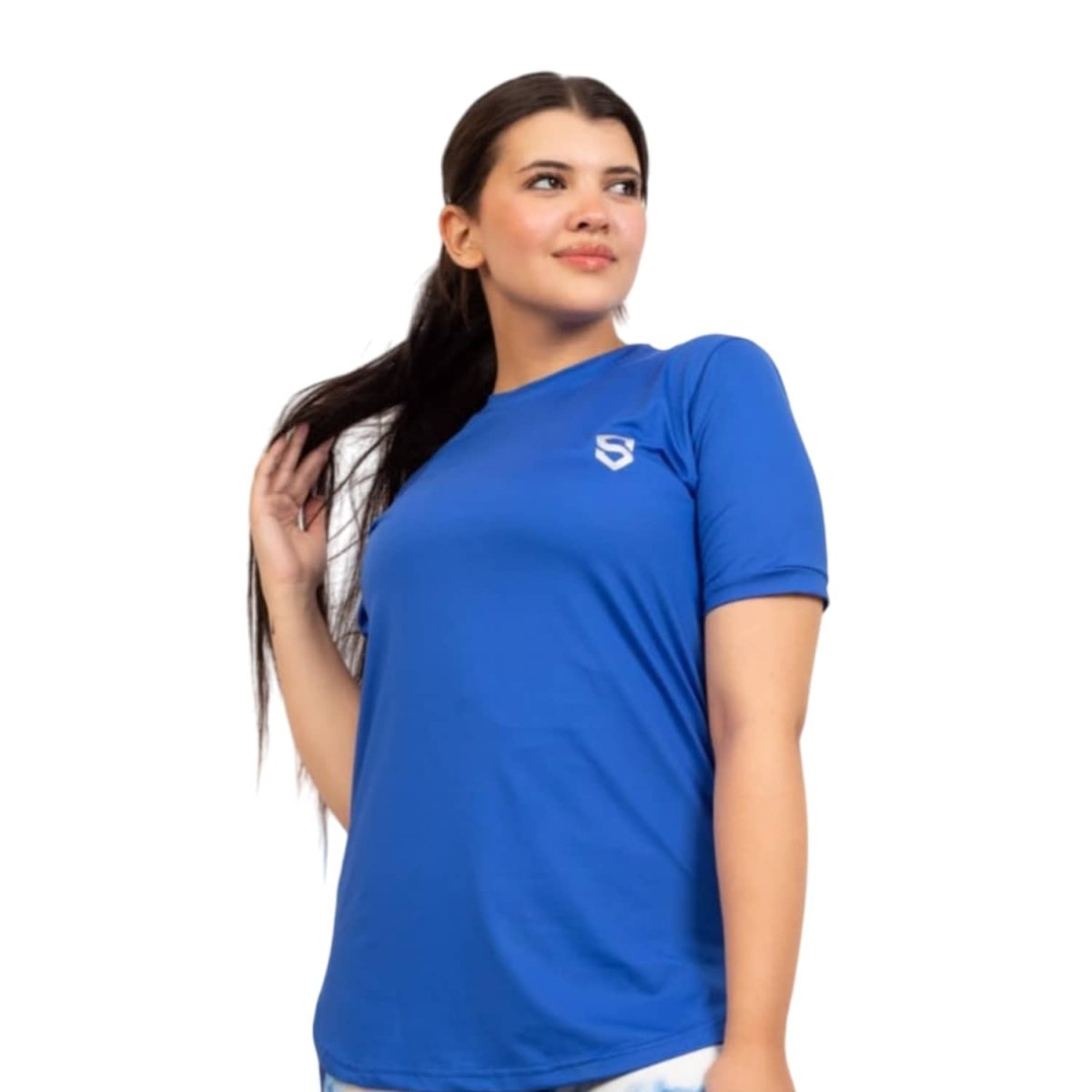 T-Shirt Sport Women's Half Sleeve Blue Light