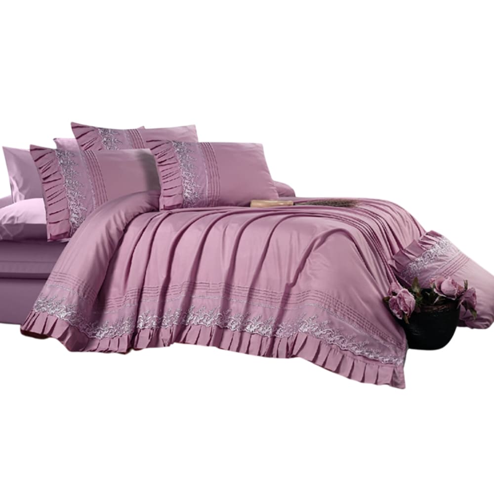 Set Sheet Bed 4 Pieces Mauve Pink
