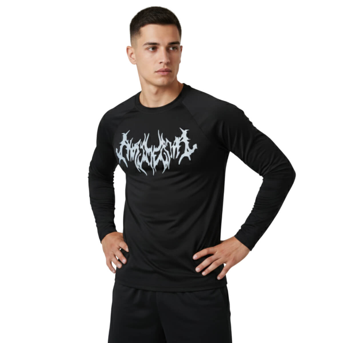 T-Shirt Compression Sport Black Printed Venom