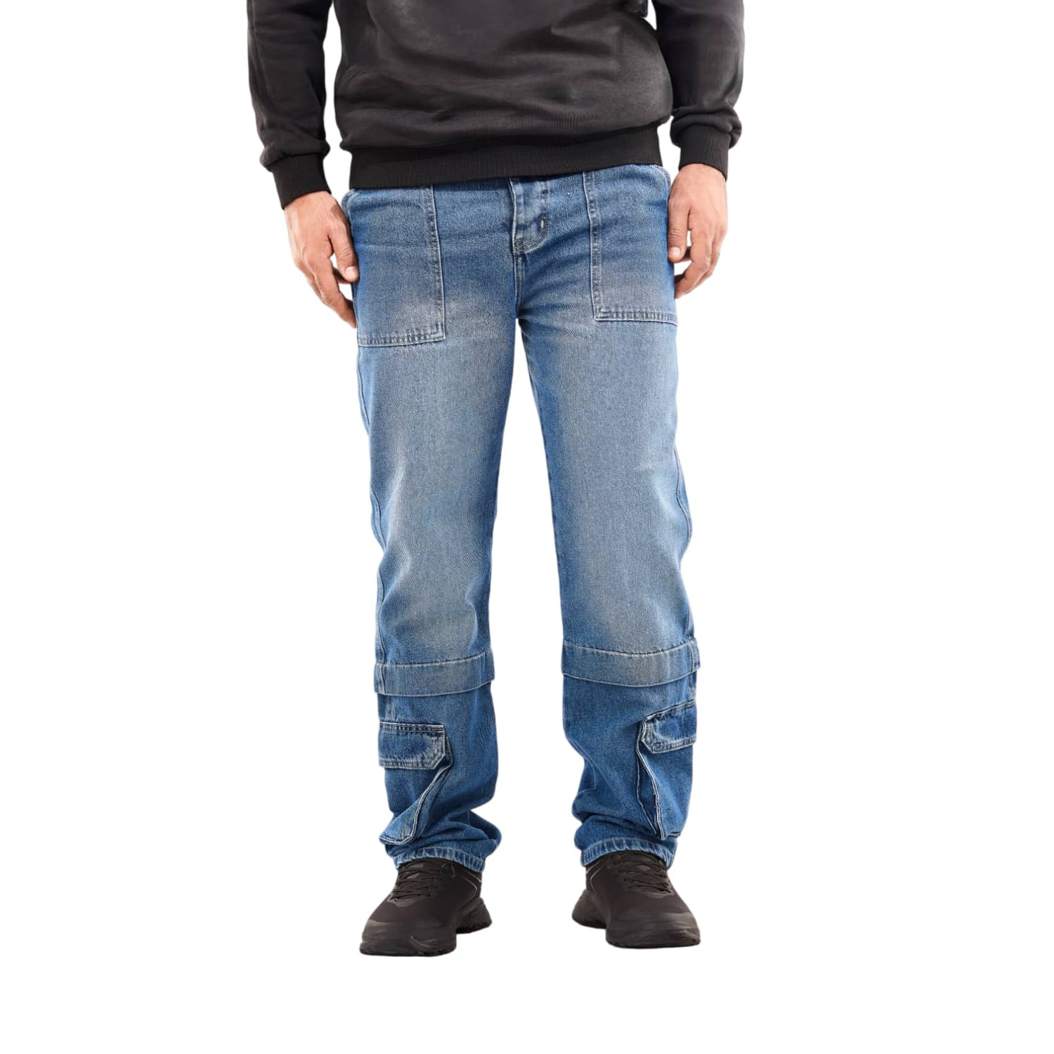 Pants Jeans Casual Men's Multi Pockets