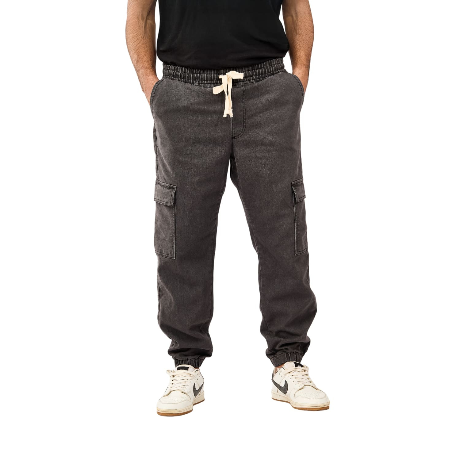 Pants Jeans Cargo Jogger With Laces Waist Flexible