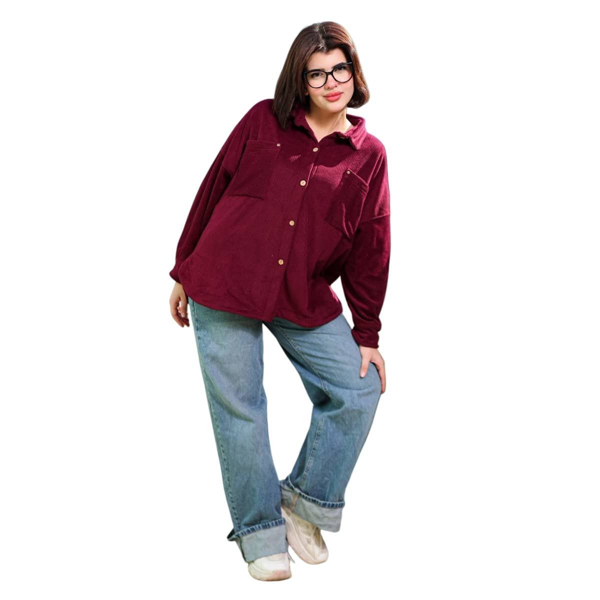 Shirt Velvet Women's Wide Warm