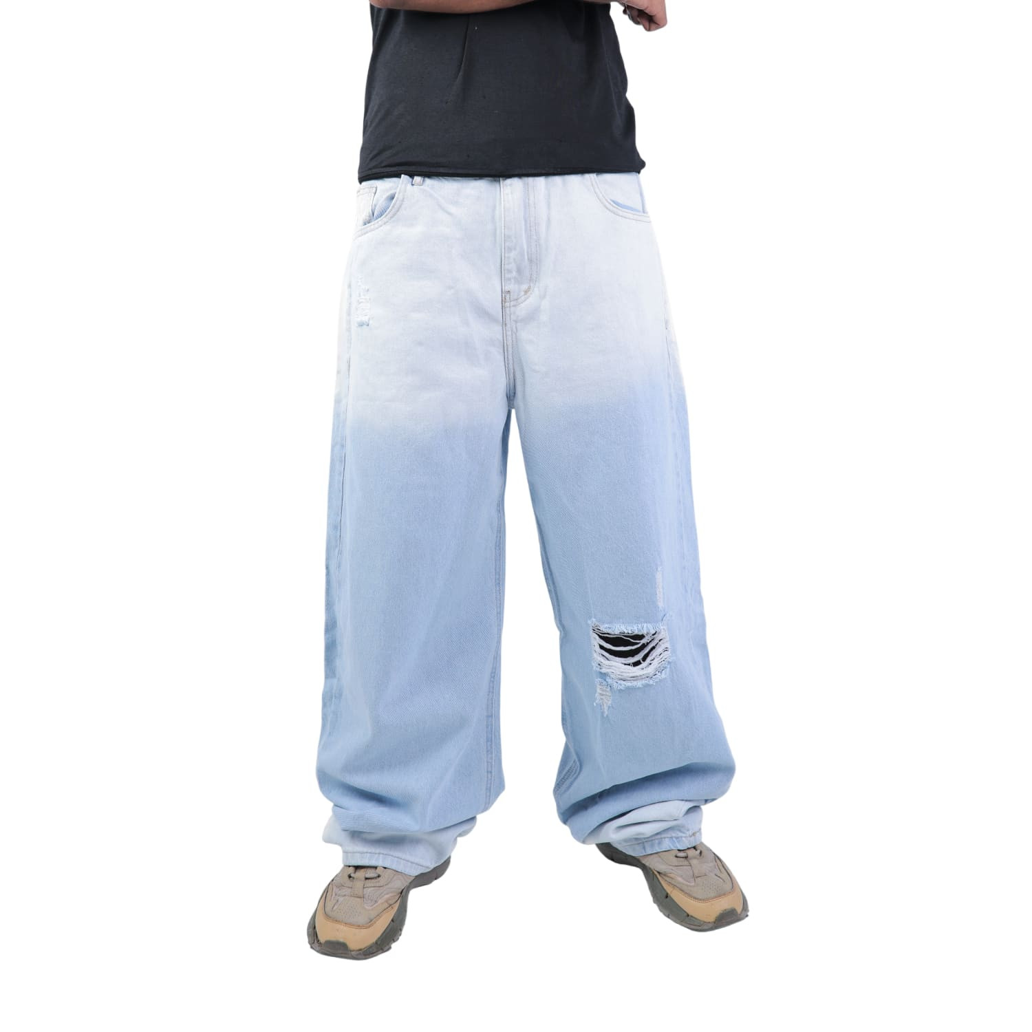 Jeans Men's Casual Wide Leg With Design Modern