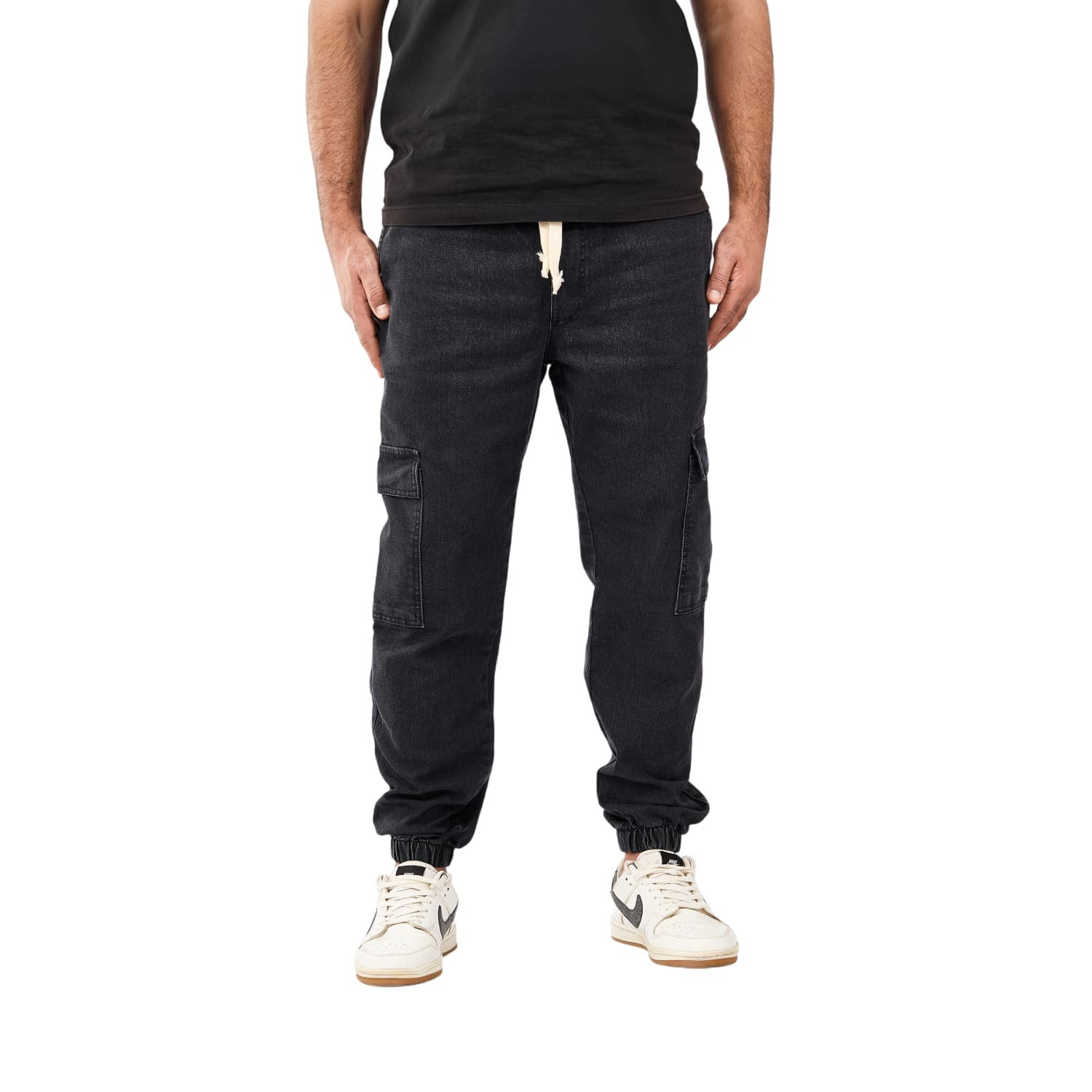 Pants Jeans Cargo Jogger With Laces Waist Flexible