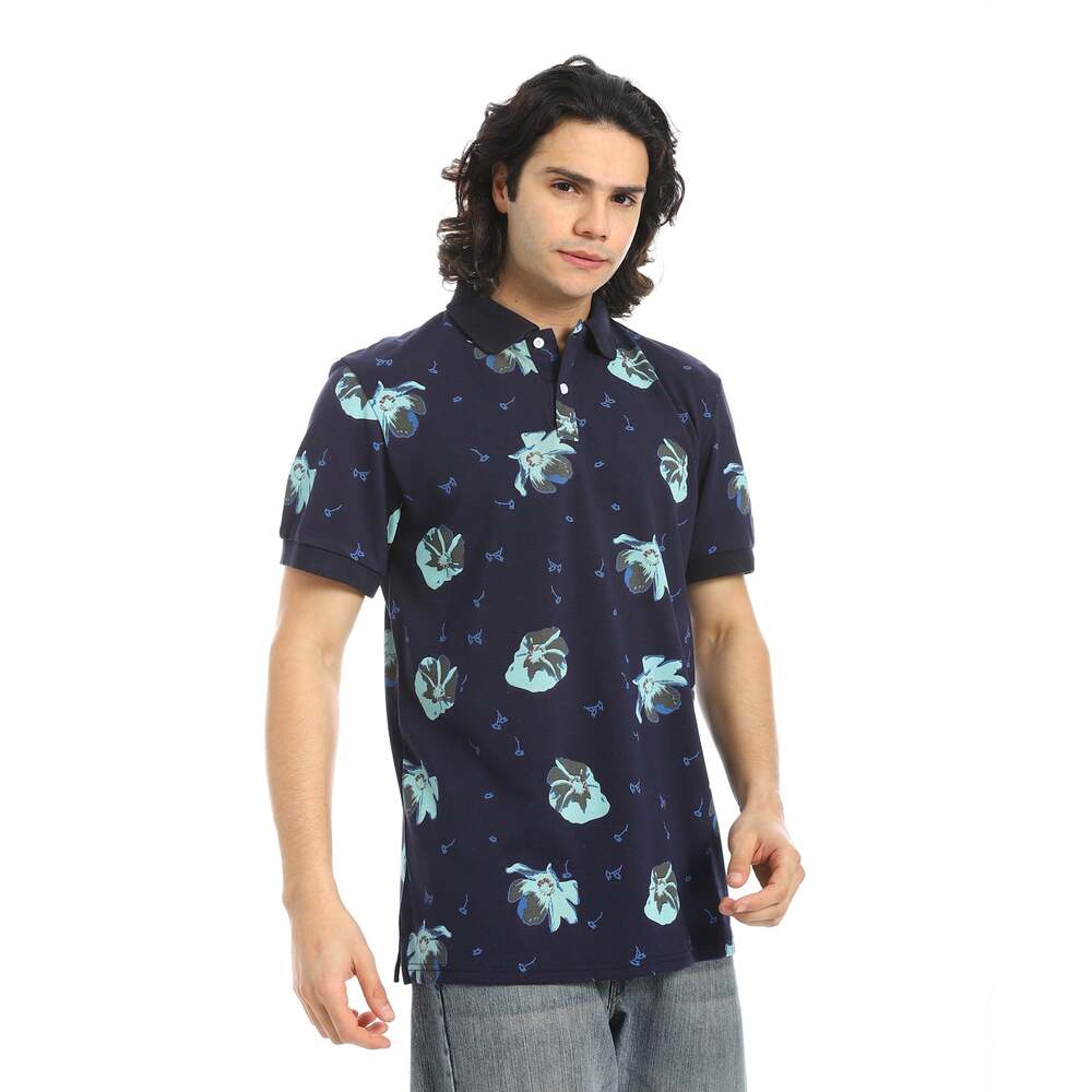 T Shirt Polo Navy In Brown Cotton 100
