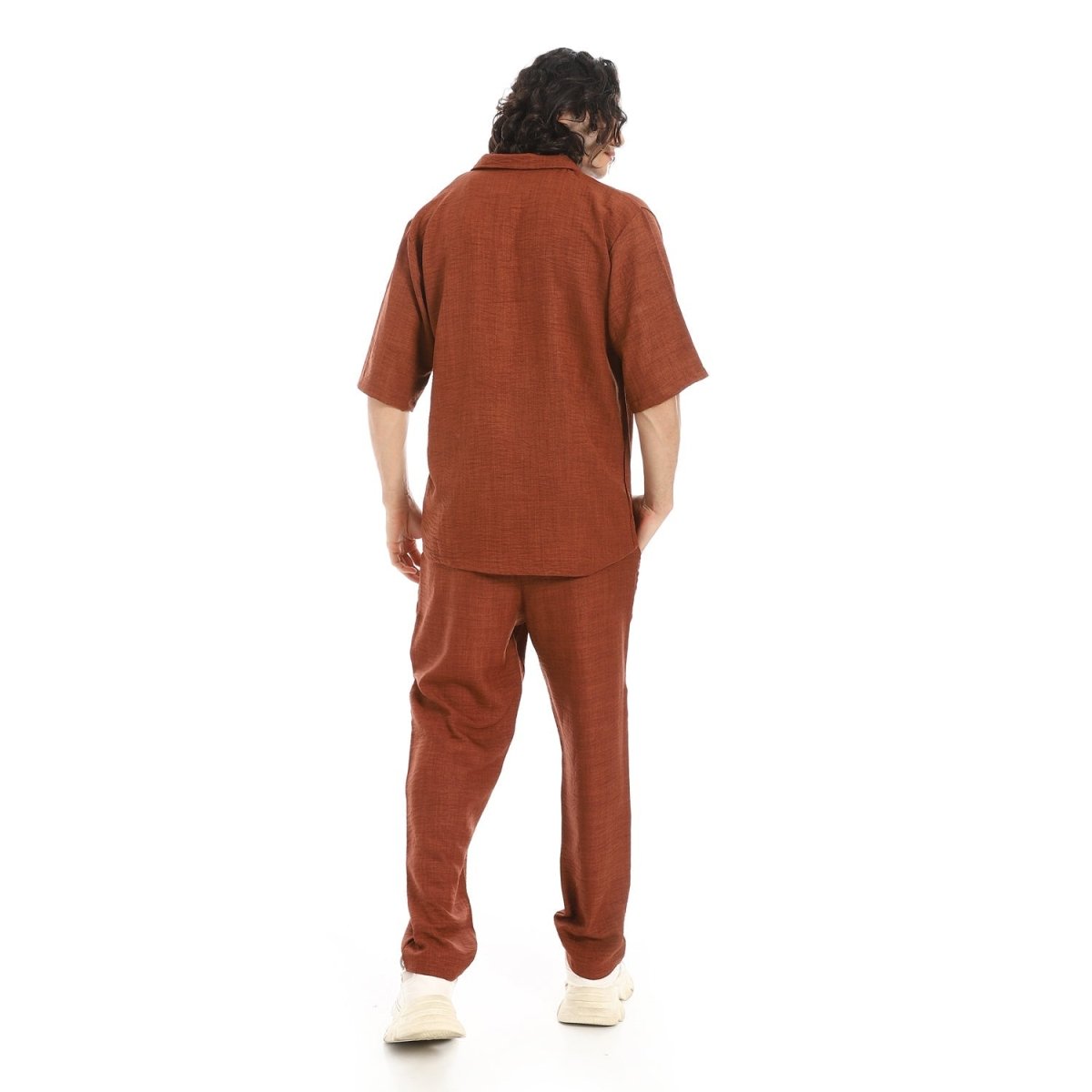 Set Shirt Pants From Linen Collar Folded