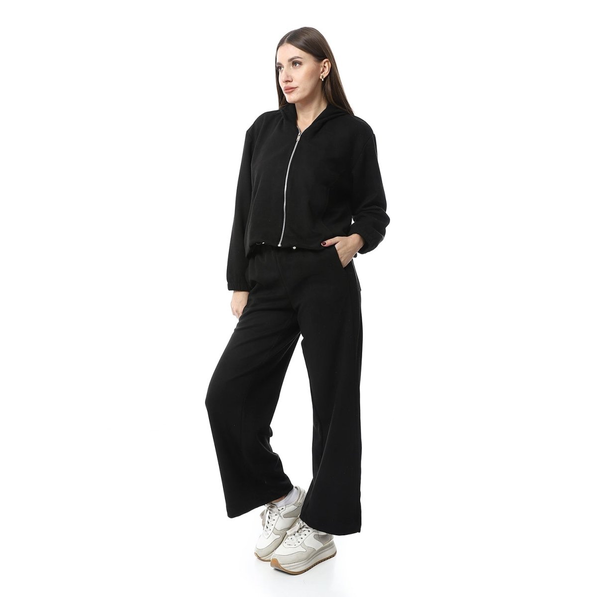 Set Hoodie Zip Pants Wide From Milton