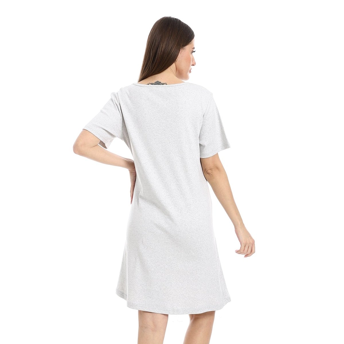 Shirt Sleep Women's Elegant With Sleeves Short 100 Cotton