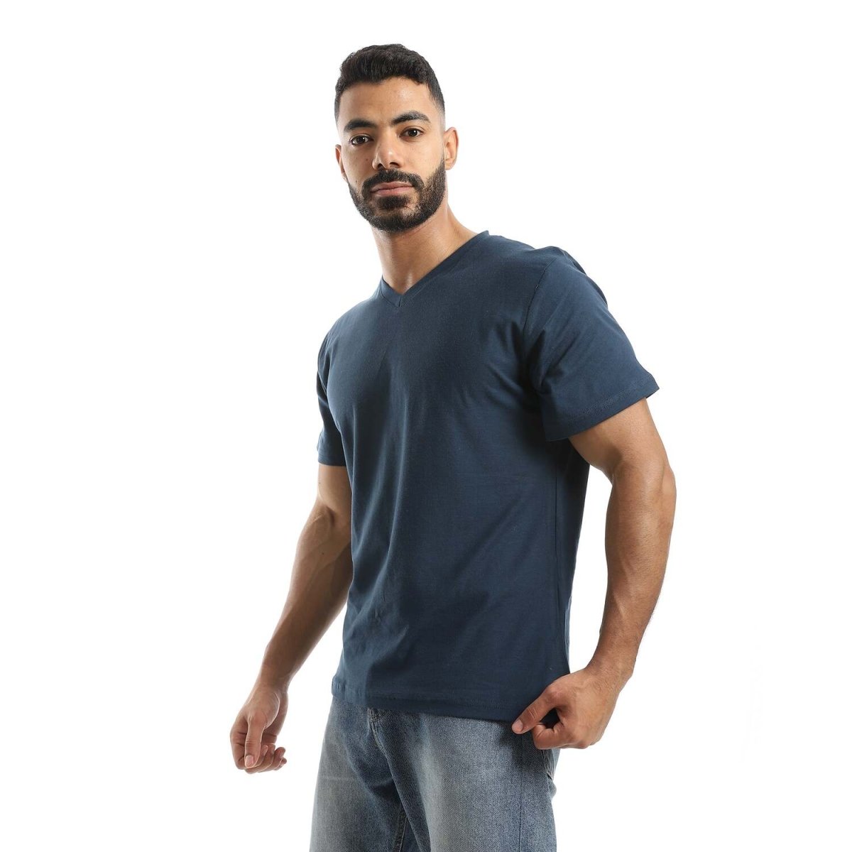 T-Shirt Men's Plain With Sleeves On V