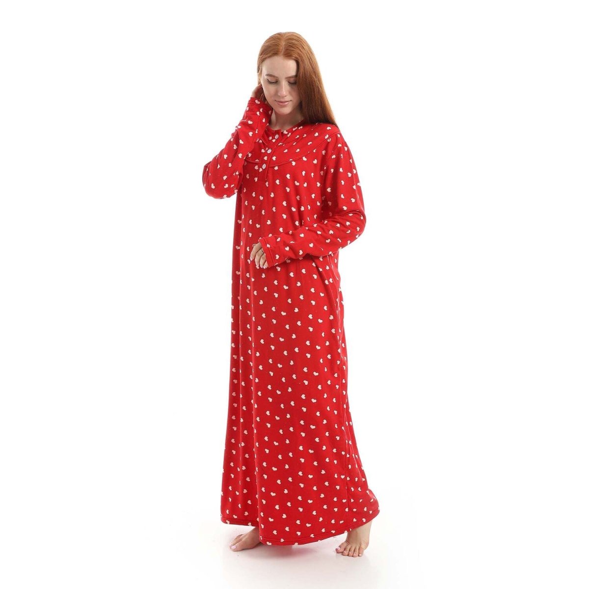 Shirt Sleep With Sleeves Printed Heart