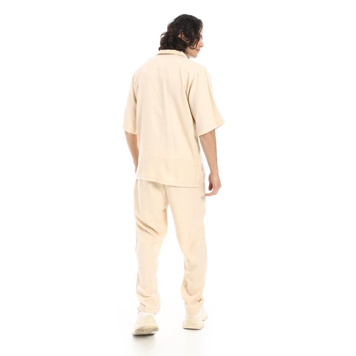 Set Shirt Pants From Linen Collar Folded