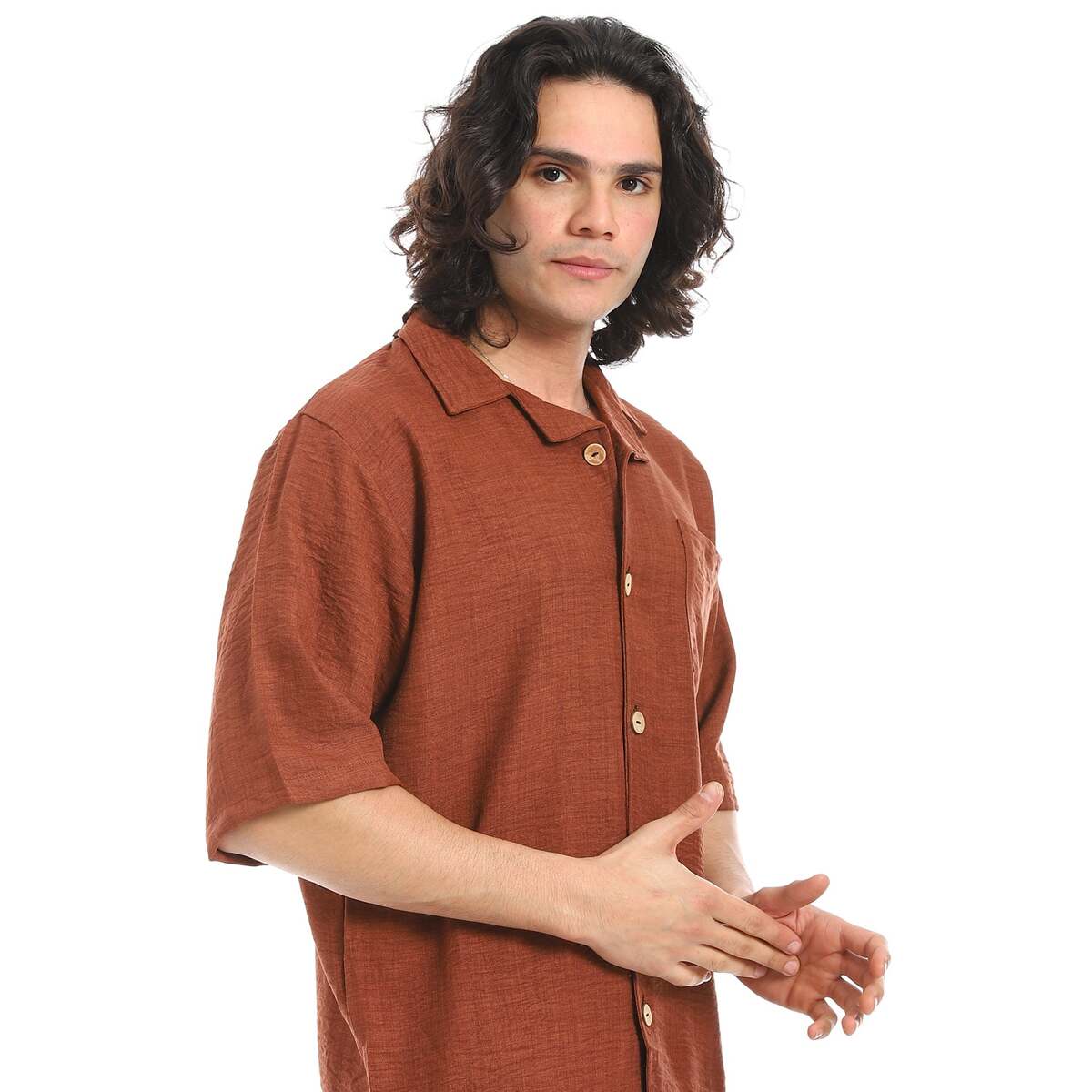 Set Shirt Pants From Linen Collar Folded