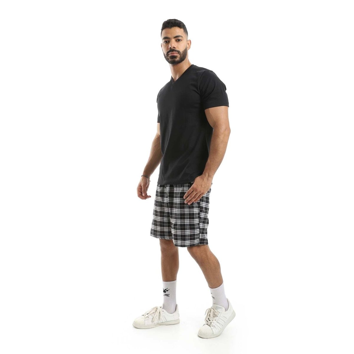 Set Pajamas Cotton 100 Men's Special Collar On Shape Letter V