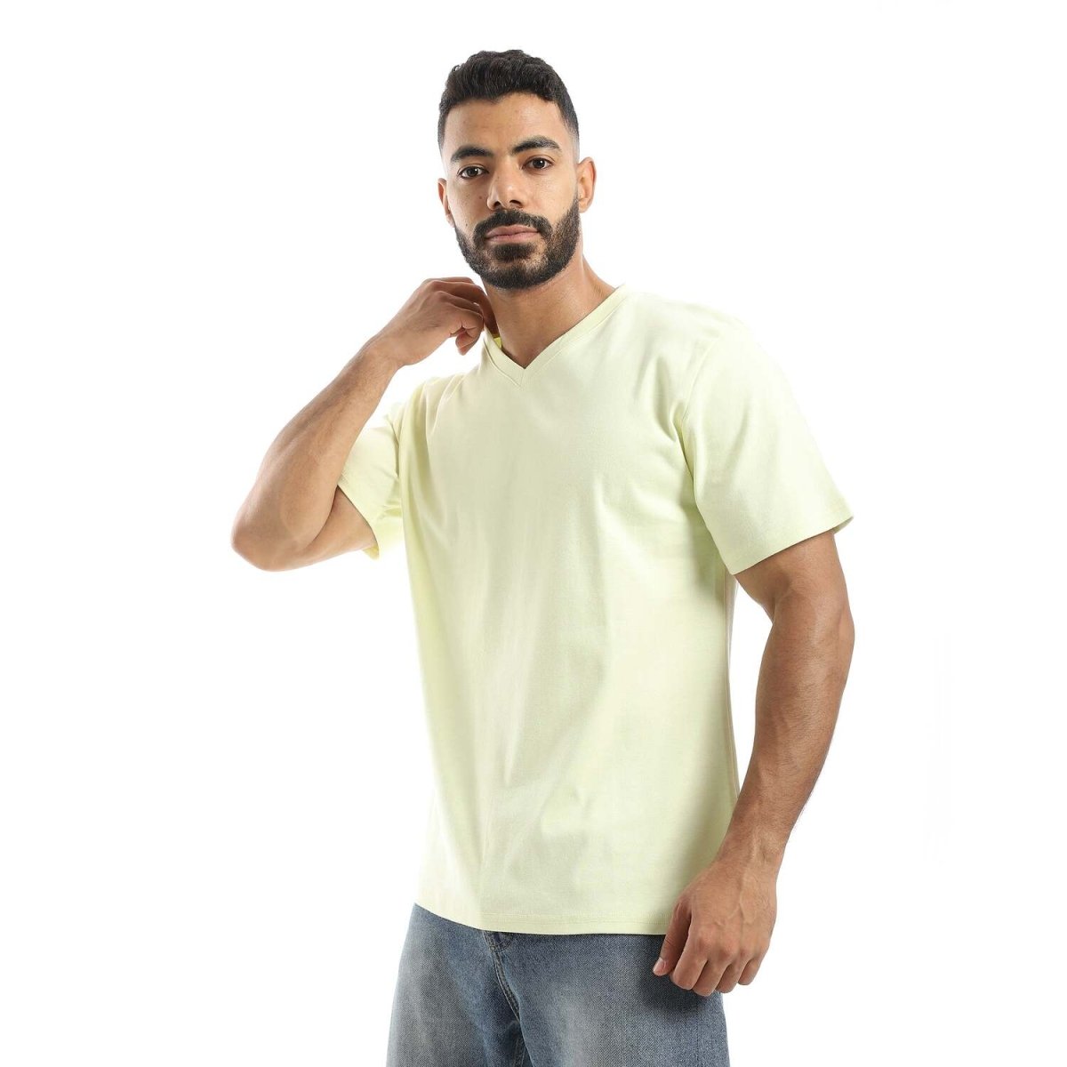 T-Shirt Men's Plain With Sleeves On V