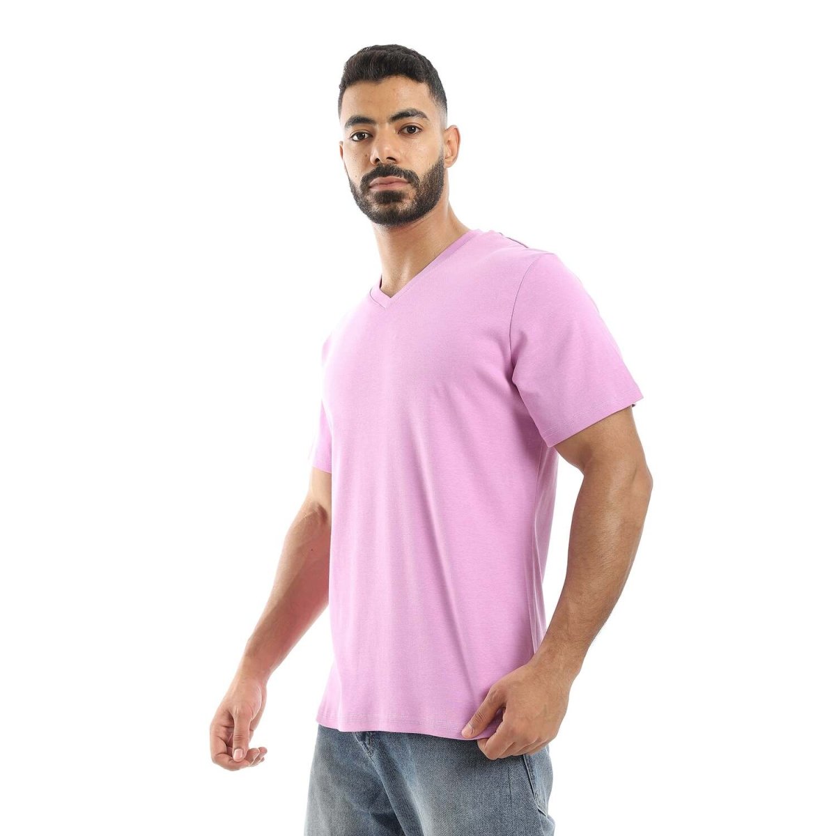 T-Shirt Men's Plain With Sleeves On V