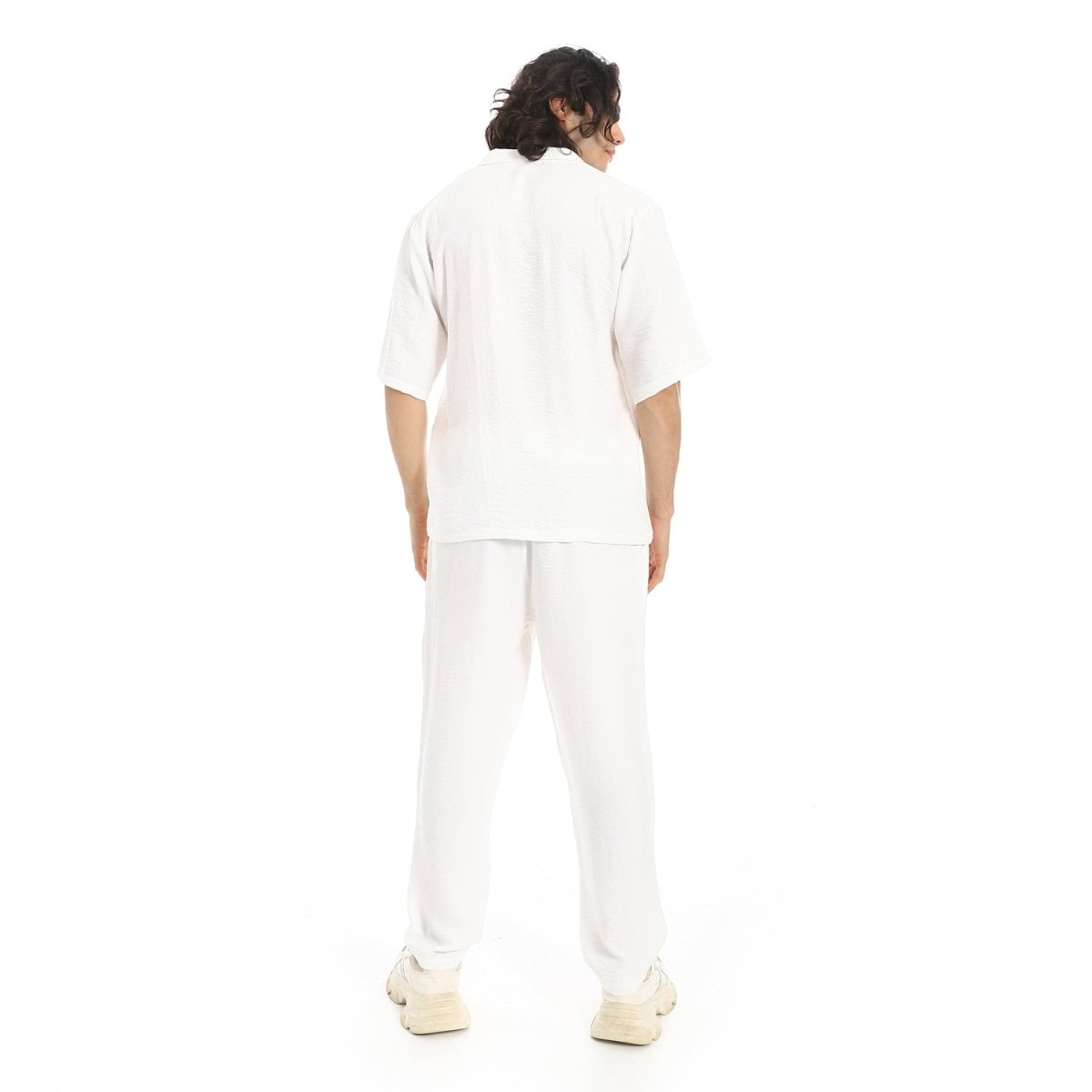 Set Shirt Pants From Linen Collar Folded