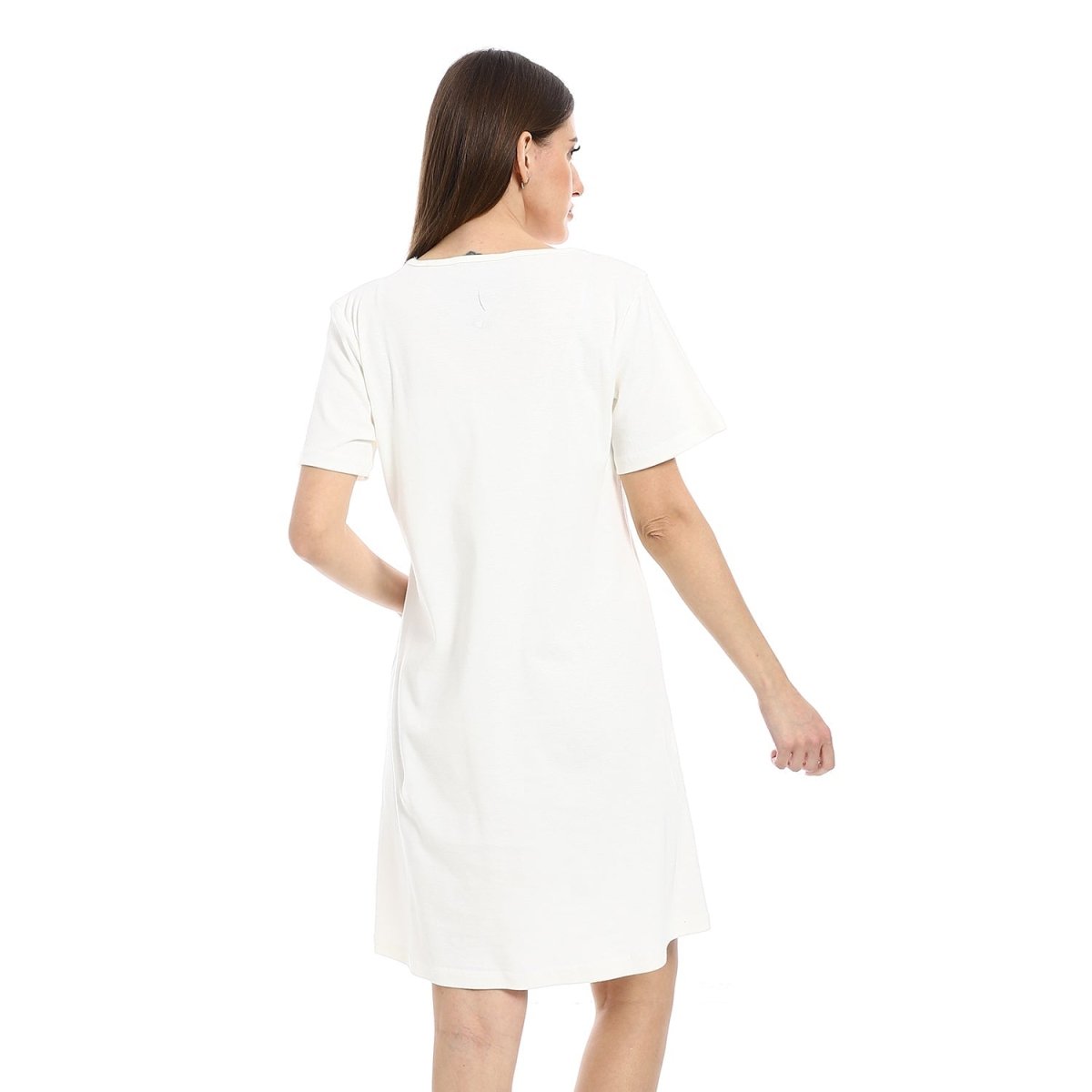 Shirt Sleep Women's Elegant With Sleeves Short 100 Cotton