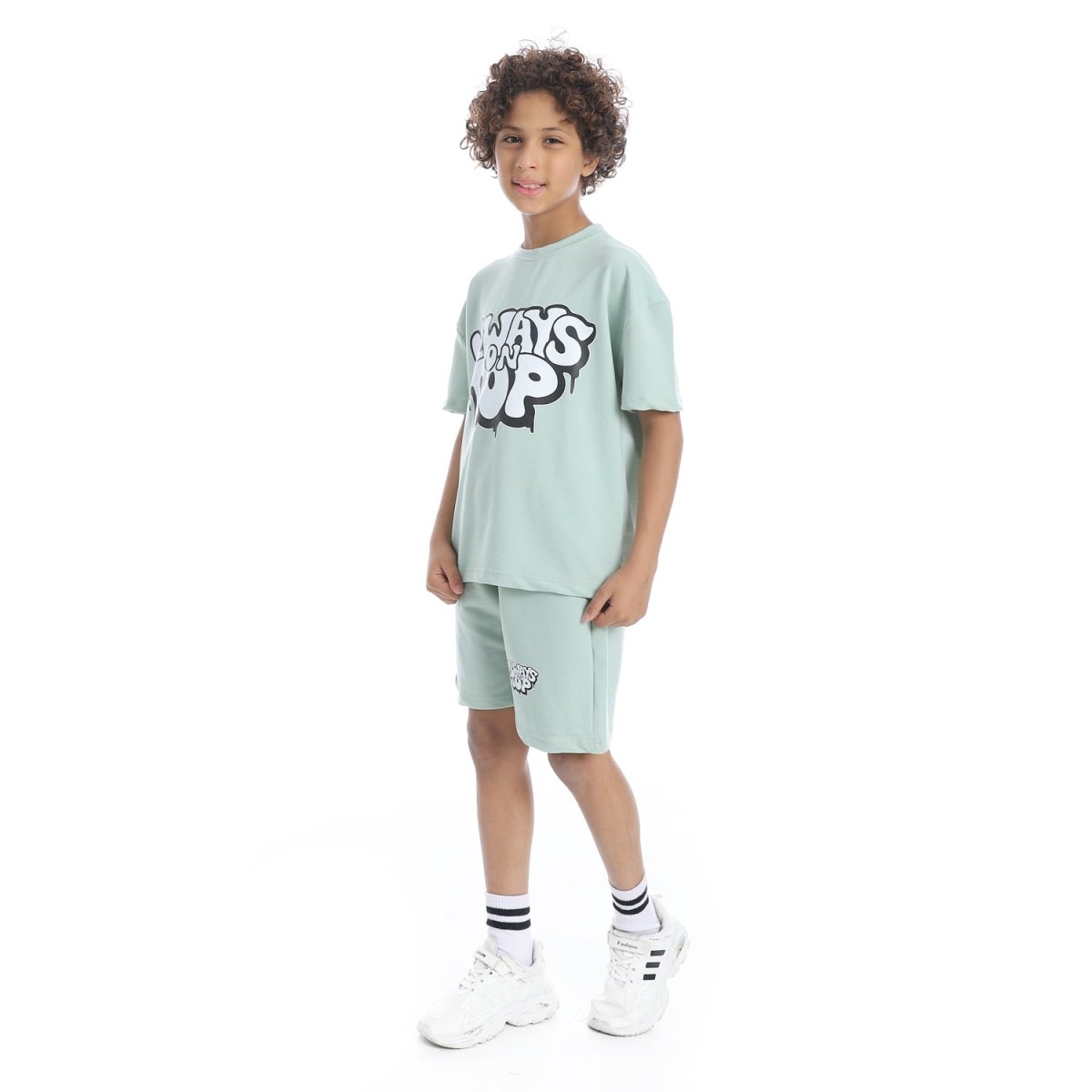 Set Pajamas Kids Summer Print Attractive From Front Unisex