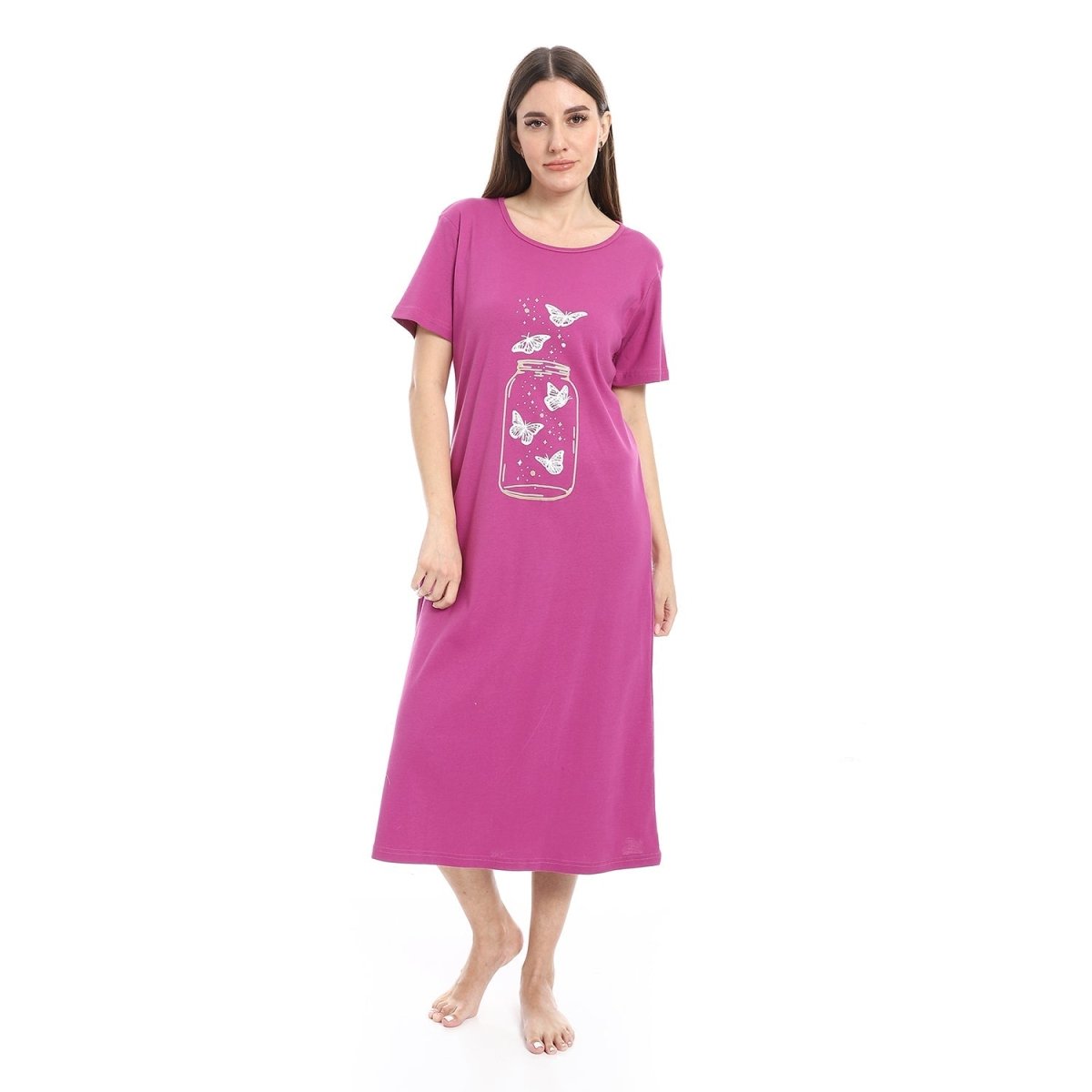 Shirt Sleep Long With Sleeves Short