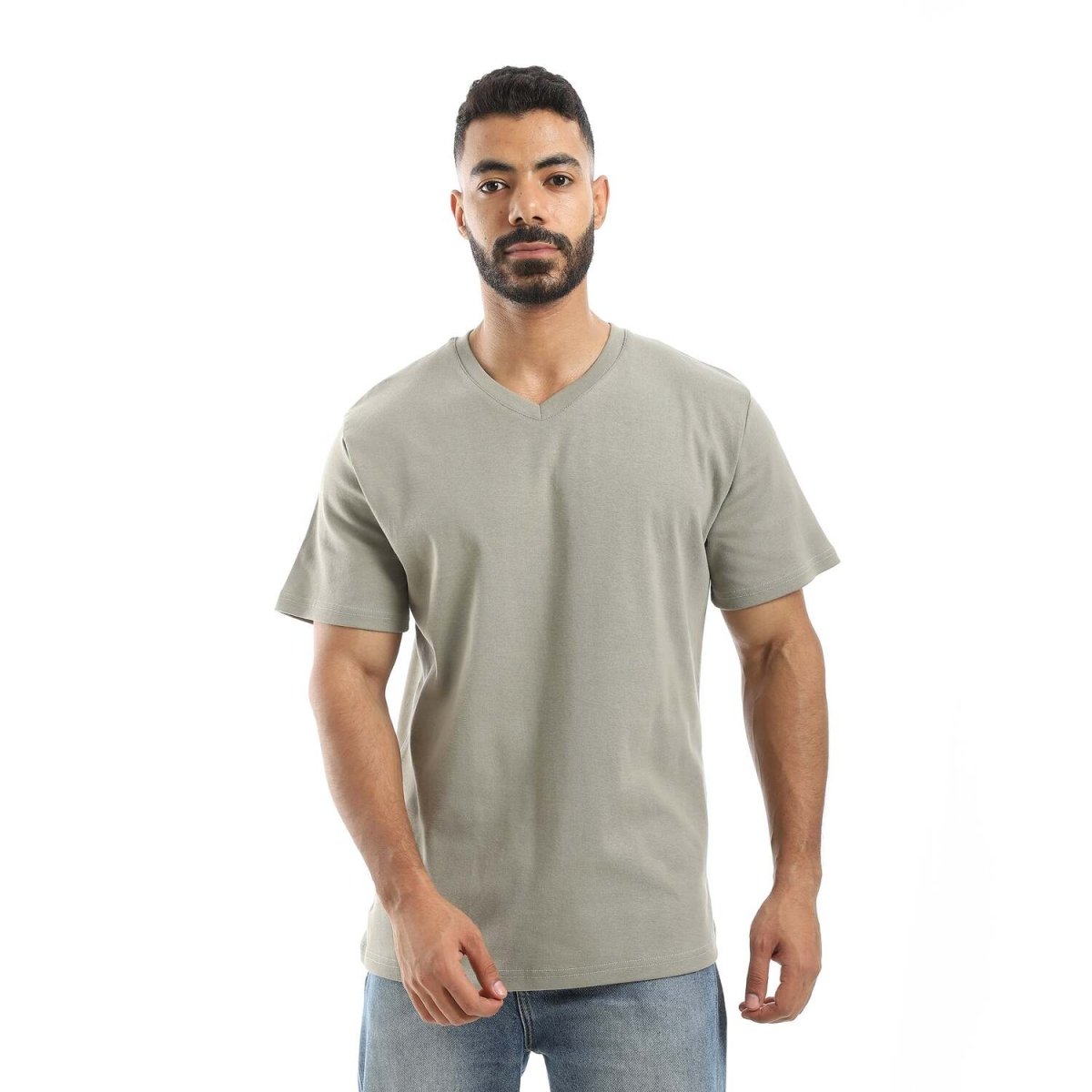 T-Shirt Men's Plain With Sleeves On V