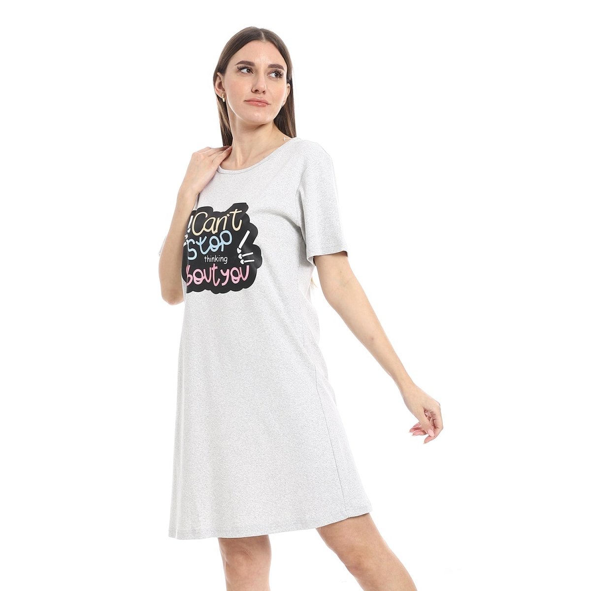 Shirt Sleep Women's Elegant With Sleeves Short 100 Cotton
