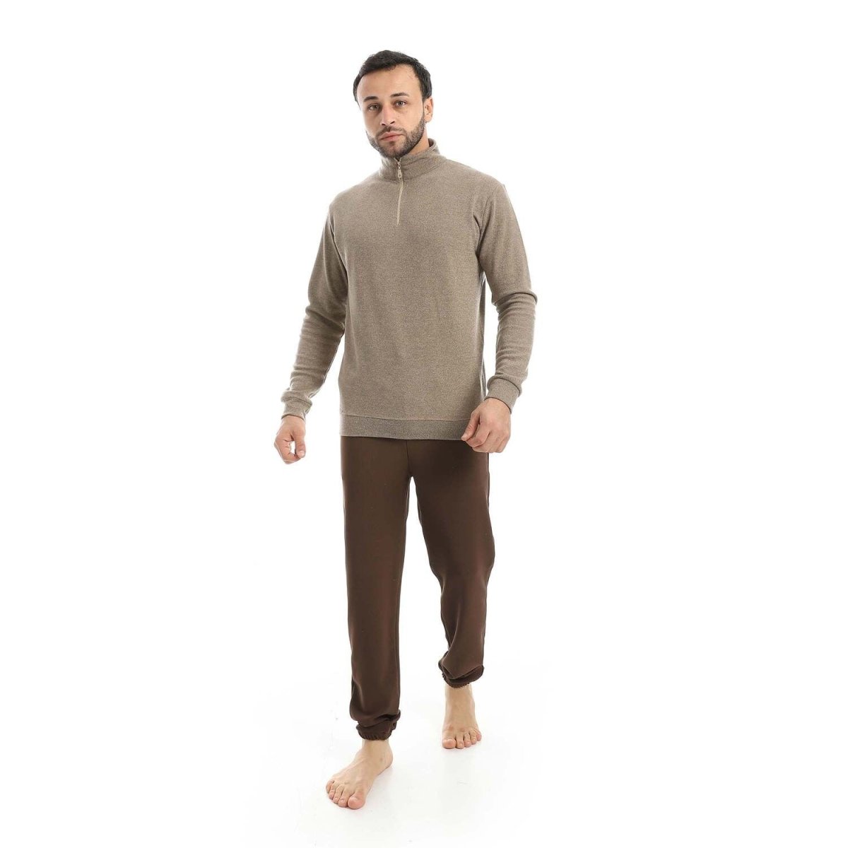 Pajamas Falafel Half Zip With Pants Woven Comfortable