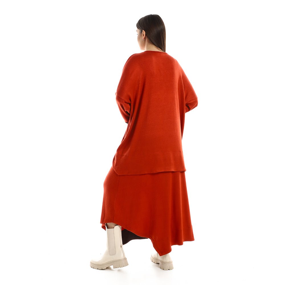 Set Women's Blouse Skirt Plain Color Havan