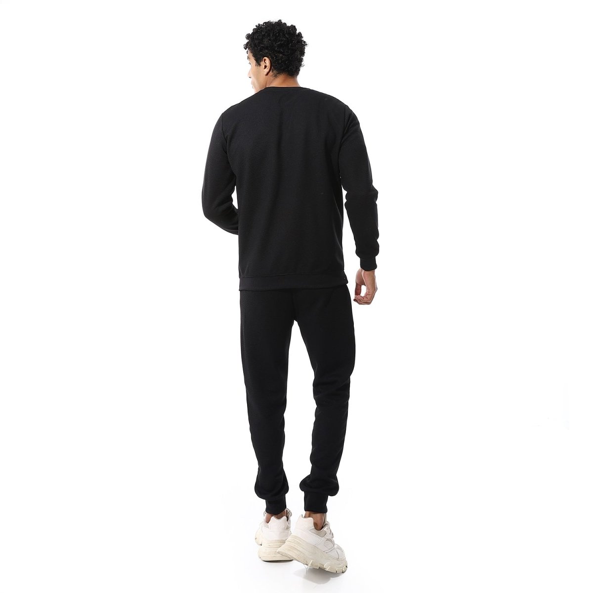 Set From Pants Sweatshirt Shirt Neckline Round Pleated