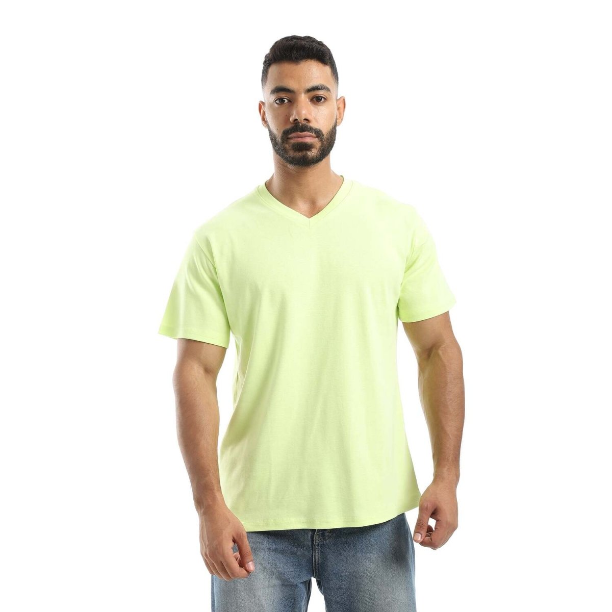 T-Shirt Men's Plain With Sleeves On V