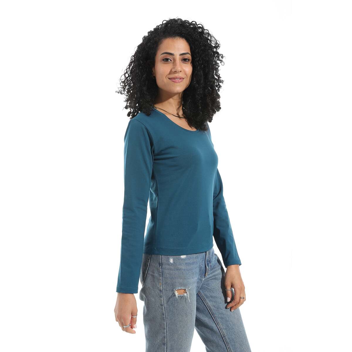 Blouse Women's Lycra With Sleeves Long Neck Wide