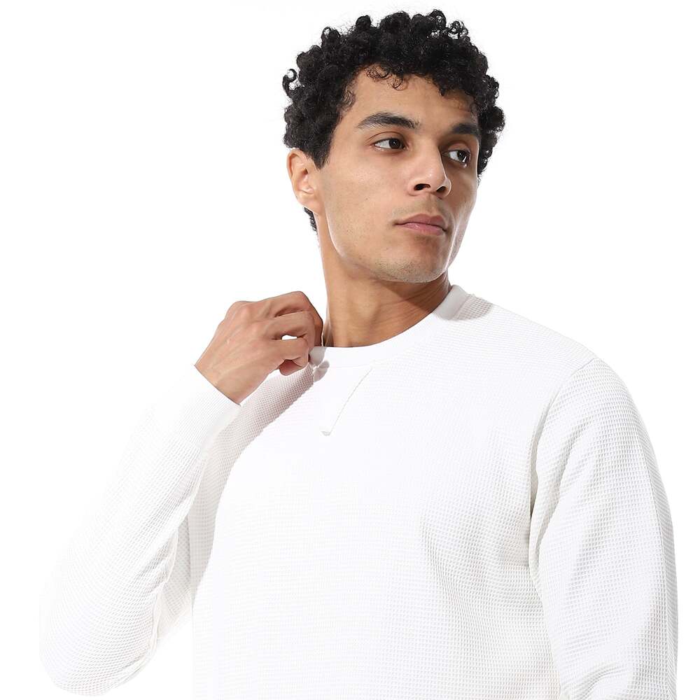 Set From Pants Sweatshirt Shirt Neckline Round Pleated