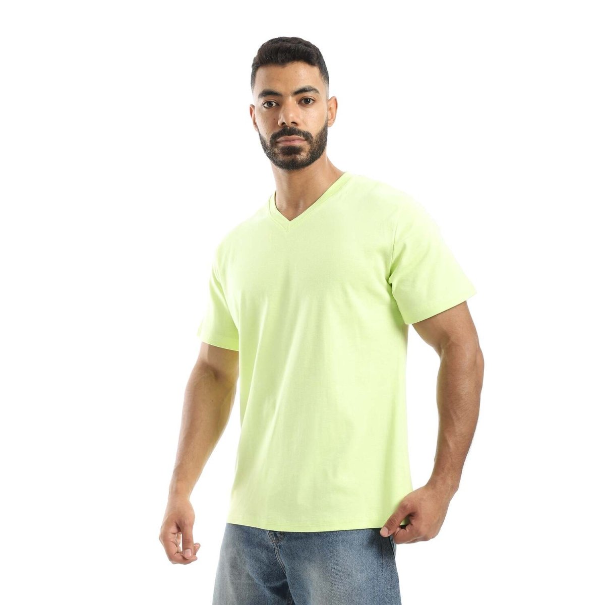 T-Shirt Men's Plain With Sleeves On V