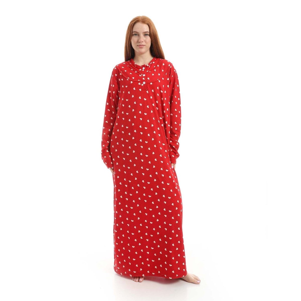 Shirt Sleep With Sleeves Printed Heart