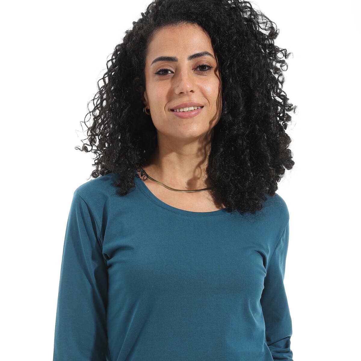 Blouse Women's Lycra With Sleeves Long Neck Wide