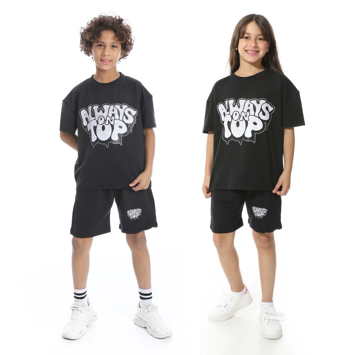 Set Pajamas Kids Summer Print Attractive From Front Unisex