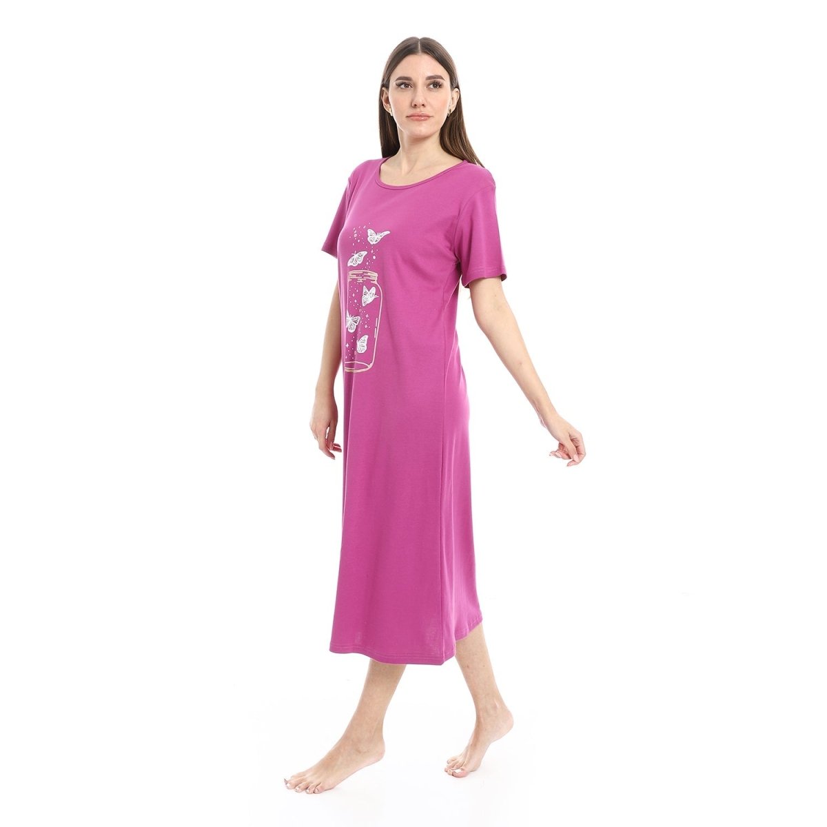 Shirt Sleep Long With Sleeves Short
