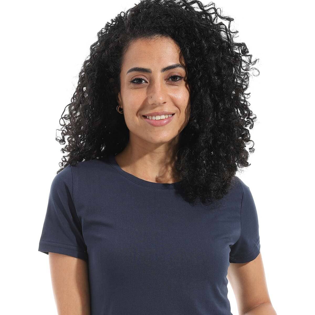 بلوزة نسائية سينجل ليكرا بنصف كم ورقبة واسعة