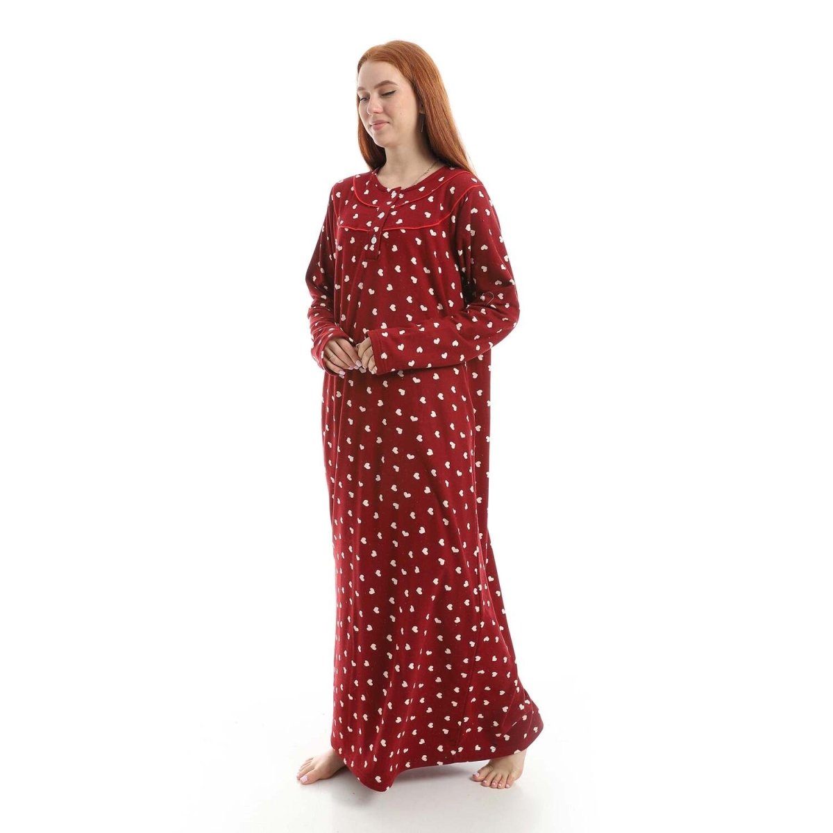 Shirt Sleep With Sleeves Printed Heart