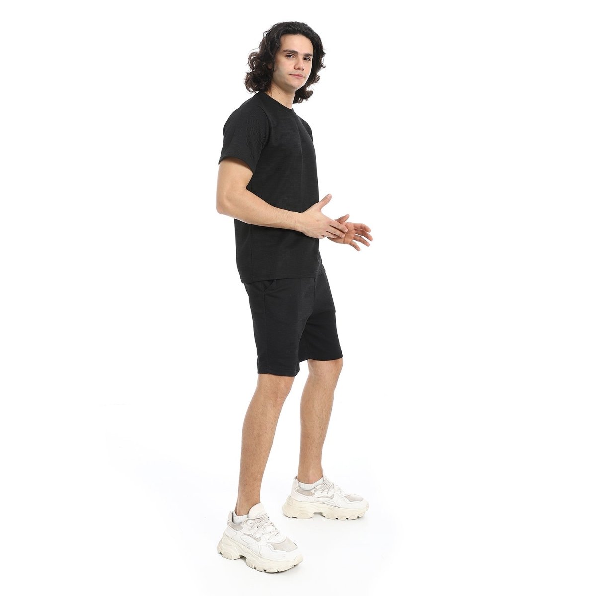 Set T-Shirt Shorts With Sleeves Short Patterned