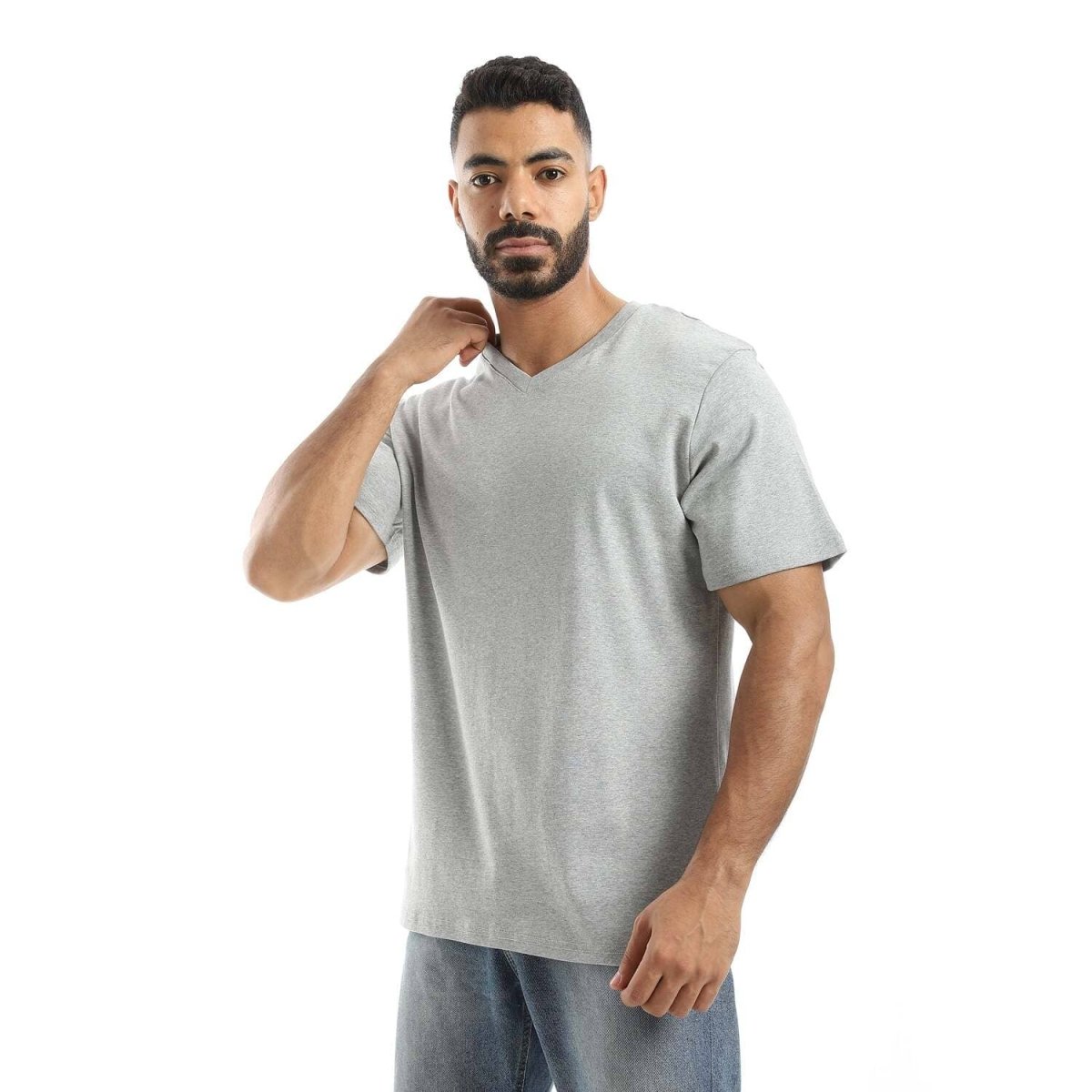 T-Shirt Men's Plain With Sleeves On V
