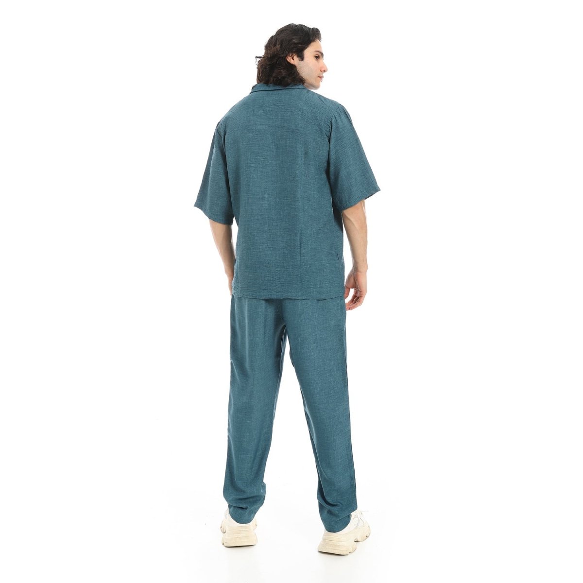 Set Shirt Pants From Linen Collar Folded