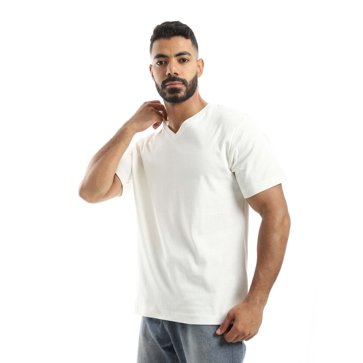 T-Shirt Men's Plain With Sleeves On V
